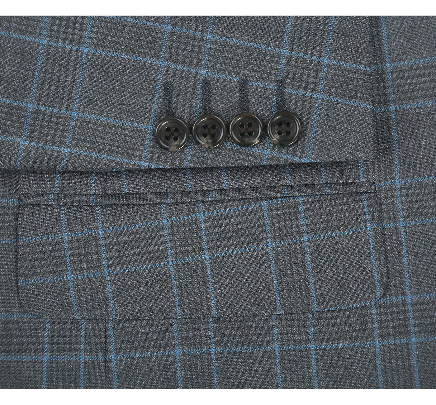 293-5 Men's Two Piece Classic Fit Windowpane Check Dress Suit