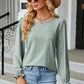 Round Neck Flounce Sleeve T-Shirt