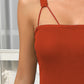 Straight Neck Sleeveless Pencil Dress