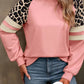 Leopard Round Neck Long Sleeve Sweatshirt