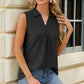 Eyelet Johnny Collar Tank