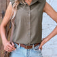 Collared Neck Sleeveless Shirt