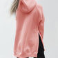 Slit Pocketed Raglan Sleeve Hoodie