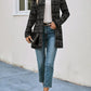 Plaid Open Front Long Sleeve Blazer