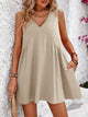 V-Neck Sleeveless Mini Dress Sand