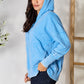 Zenana Half Snap Long Sleeve Hoodie with Pockets