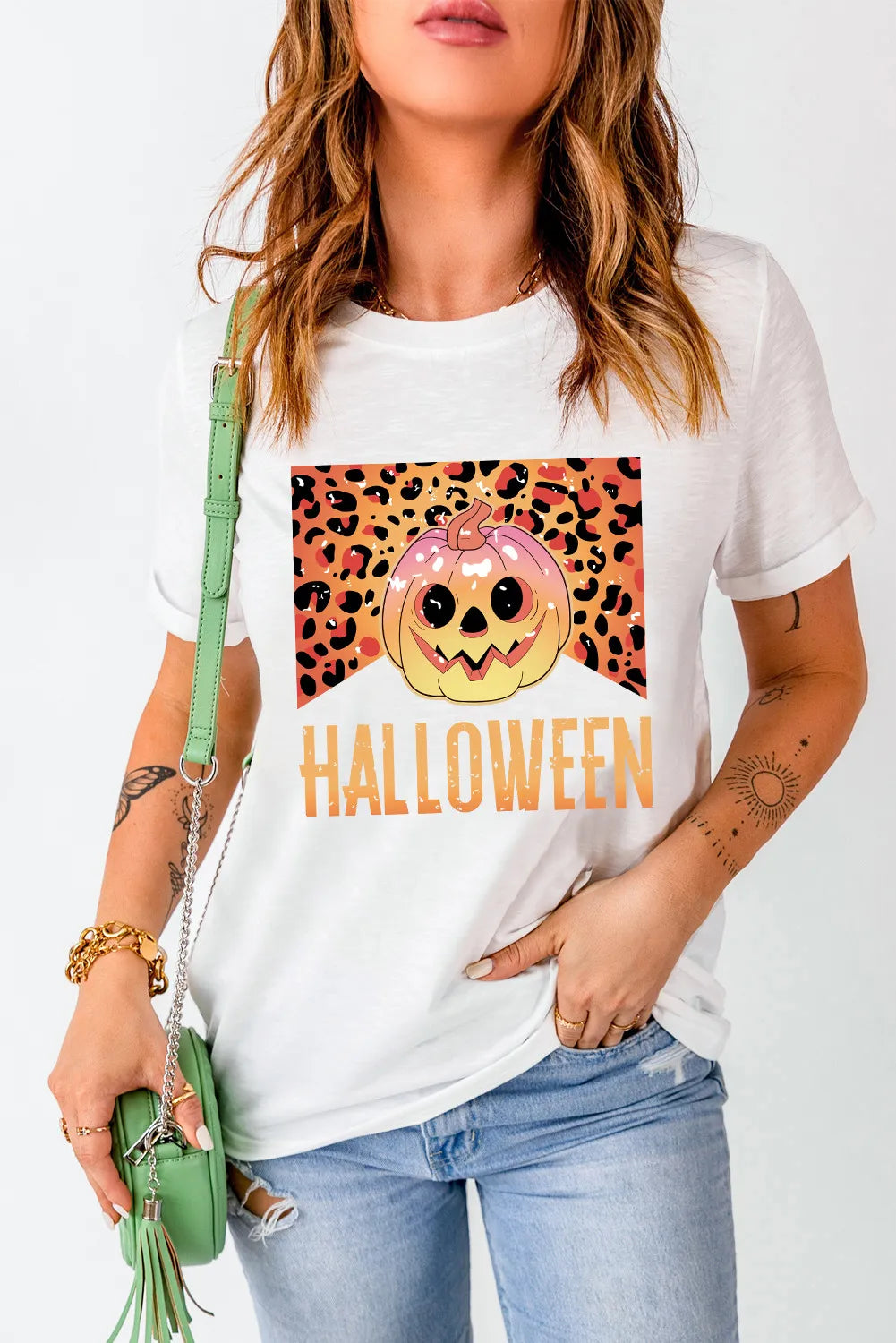 Graphic Round Neck Short Sleeve T-Shirt White