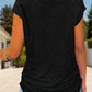 Full Size Half Zip Cap Sleeve T-Shirt