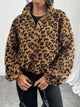 Leopard Zip Up Long Sleeve Jacket Caramel