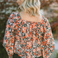 Floral Tied Flounce Sleeve Peplum Blouse