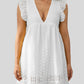 Ruffled Eyelet Cap Sleeve Mini Dress