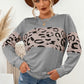 Ivy Lane Contrast Leopard Crewneck Sweatshirt