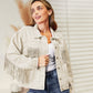 Fringe Detail Dropped Shoulder Denim Jacket