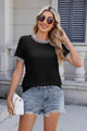Contrast Trim Round Neck Short Sleeve T-Shirt Black