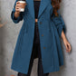 Honey Plus Size Lapel Collar Drawstring Roll-Tab Sleeve Trench Coat