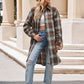 Mandy Plaid Collared Neck Long Sleeve Coat