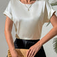 Round Neck Short Sleeve Blouse