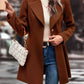 Collared Neck Long Sleeve Longline Coat