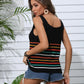 Striped V-Neck Knit Tank