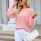 Round Neck Balloon Sleeve Blouse