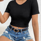 Honey Backless Round Neck Short Sleeve T-Shirt