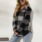 Shiny Plaid Half Zip Long Sleeve Sweatshirt