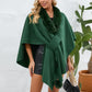 Fuzzy Trim Open Front Poncho