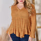 Hailey & Co Full Size V-Neck Flounce Sleeve Blouse