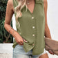 Full Size Johnny Collar Button Up Tank