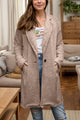 Full Size One Button Long Sleeve Longline Plush Coat Dust Storm
