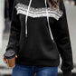 Contrast Fringe Detail Dropped Shoulder Hoodie