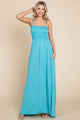 Culture Code Full Size Smocked Cami Maxi Dress with Pockets Pastel Teal