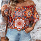 Printed Off-Shoulder Half Sleeve Blouse