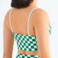 Breathable Checkered Sports Bra