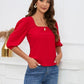 IZURIA Square Neck Puff Sleeve Blouse