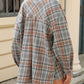 Pocketed Plaid Collared Neck Long Sleeve Shirt