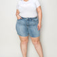 Judy Blue Full Size High Waist Raw Hem Denim Shorts