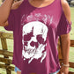 Plus Size Skeleton Graphic Round Neck Cold Shoulder T-Shirt