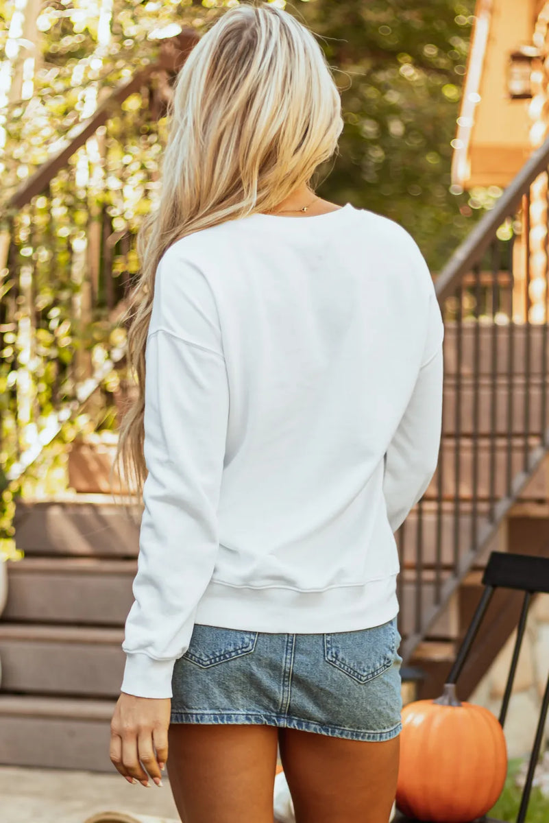 Pumpkin Graphic Long Sleeve Sweatshirt