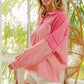 BiBi Long Sleeve Knit Mixed Thermal Sweatshirt