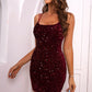 Sequin Double-Strap Bodycon Dress