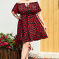 Plus Size Heart Print Off-Shoulder Tied Dress