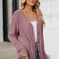 Ribbed Button Up Long Sleeve Cardigan