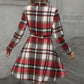 Plaid Tie Waist Long Sleeve Outerwear