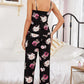 Floral V-Neck Cami and Cropped Pants Lounge Set