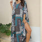 Printed V-Neck Split Maxi Dress