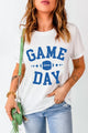 GAME DAY Round Neck Short Sleeve T-Shirt White