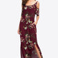 Slit Scoop Neck Cold-Shoulder Maxi Dress