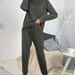 Round Neck Top and Drawstring Pants Lounge Set