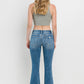 Vervet by Flying Monkey Full Size Mid Rise Distressed Cropped Flare Jeans